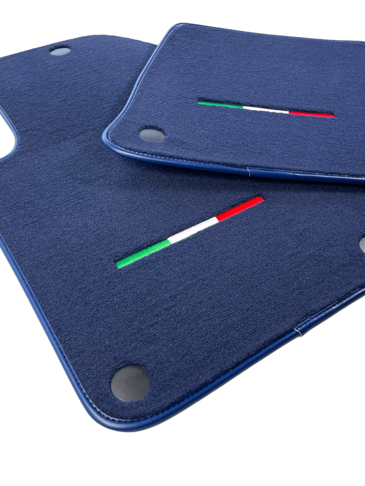 Dark Blue Floor Mats For Ferrari 599 Coupe 2006-2012 Italian Edition - Scuderia