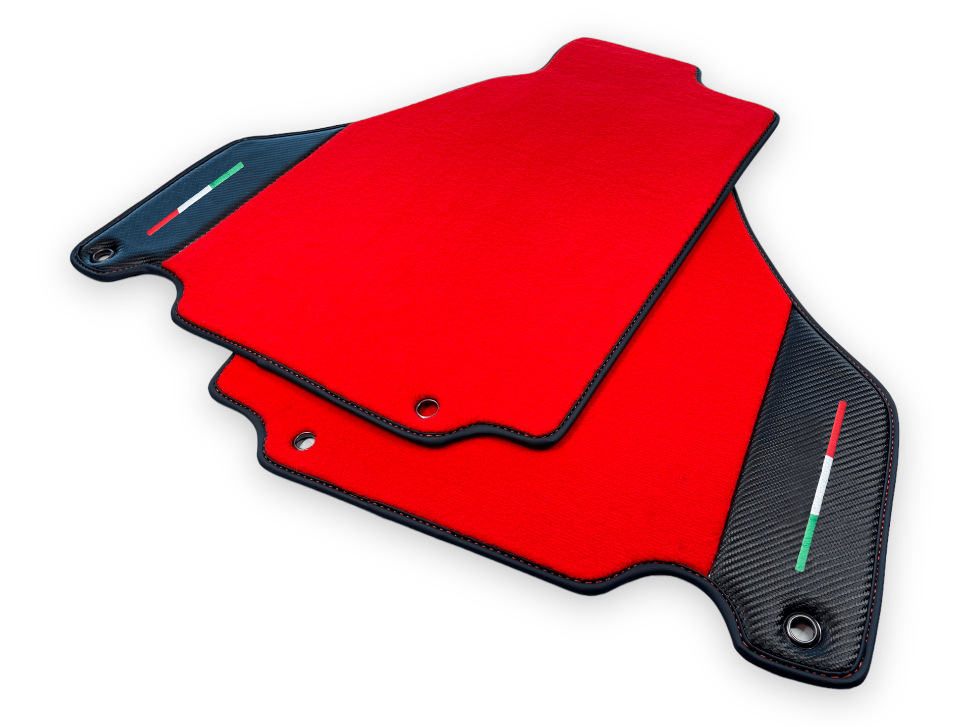 Red Car Mats For Ferrari 360 Modena 1999-2005 With Carbon Fiber Leather