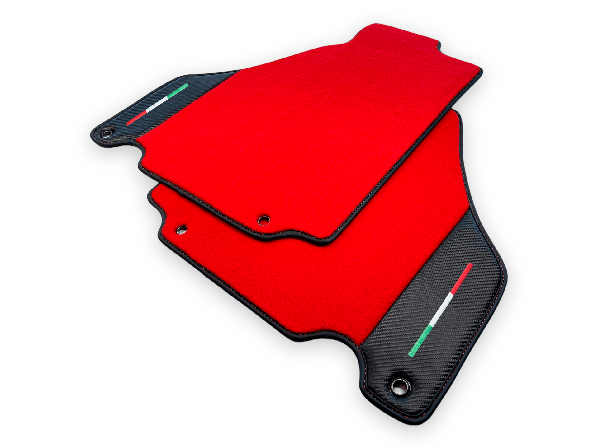 Red Car Mats For Ferrari 360 Modena 1999-2005 With Carbon Fiber Leather