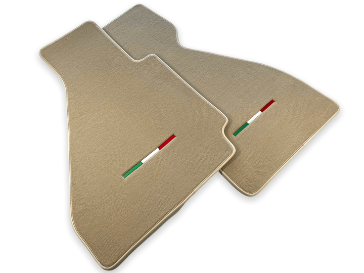 Floor Mats For Ferrari 328 GTB 1985-1989 Beige Scuderia Brand Italian Edition - Scuderia