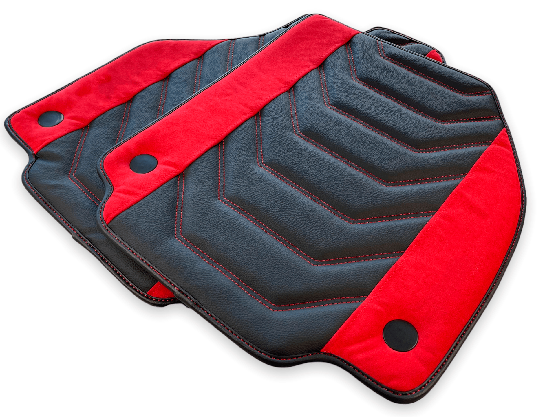 Car Mats For Ferrari 458 Spider 2012-2015 Leather With Red Alcantara