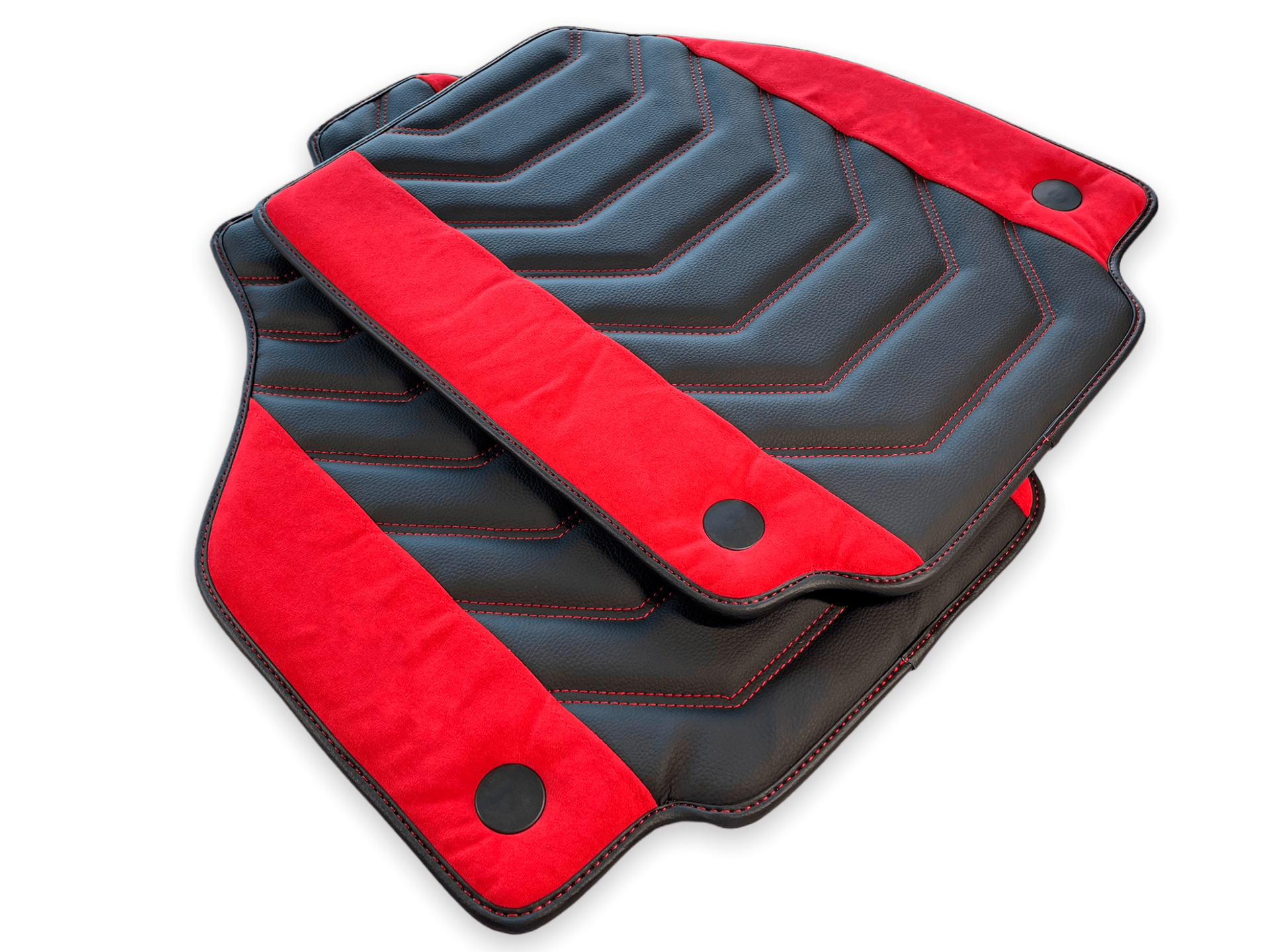 Car Mats For Ferrari 458 Spider 2012-2015 Leather With Red Alcantara