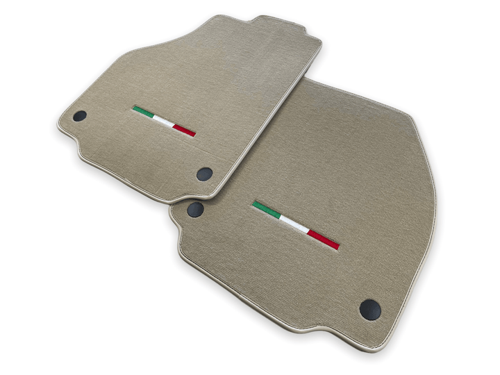 Floor Mats For Ferrari 488 2015-2022 Beige Scuderia Brand Italian Edition - Scuderia