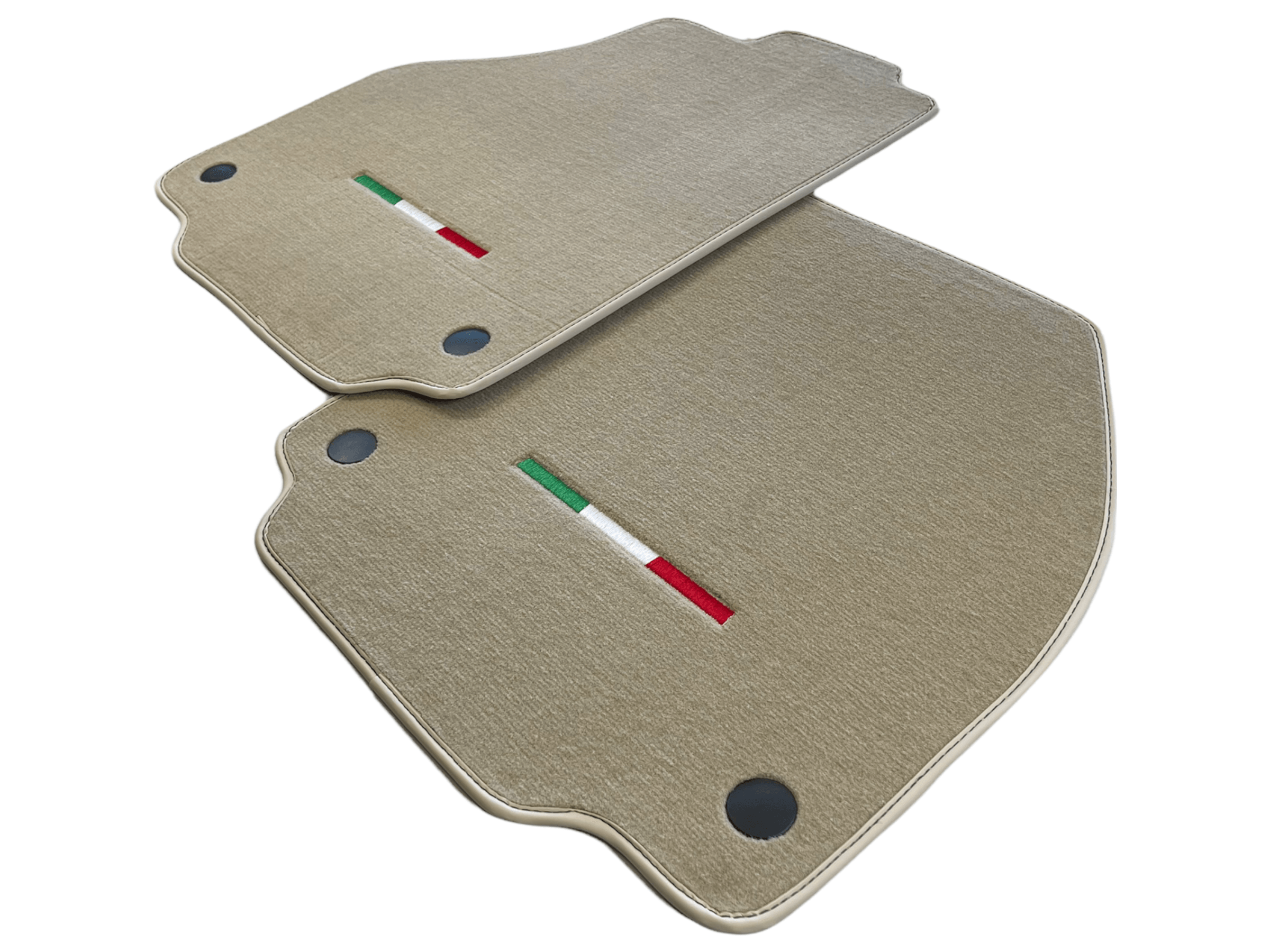 Floor Mats For Ferrari 488 2015-2022 Beige Scuderia Brand Italian Edition - Scuderia