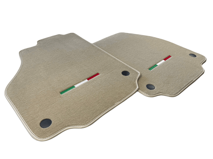 Floor Mats For Ferrari 488 2015-2022 Beige Scuderia Brand Italian Edition - Scuderia