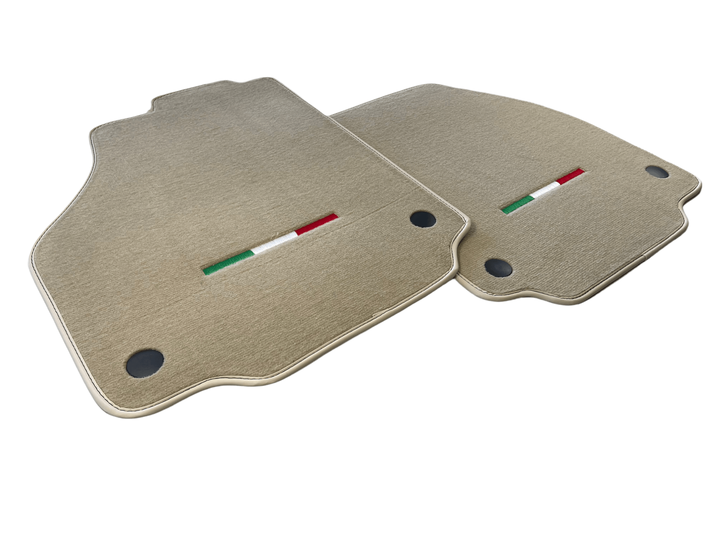 Floor Mats For Ferrari 488 2015-2022 Beige Scuderia Brand Italian Edition - Scuderia