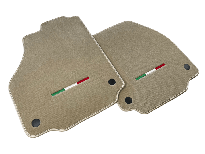 Floor Mats For Ferrari 488 2015-2022 Beige Scuderia Brand Italian Edition - Scuderia