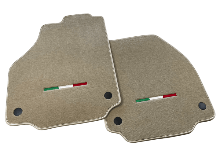 Floor Mats For Ferrari 488 2015-2022 Beige Scuderia Brand Italian Edition - Scuderia