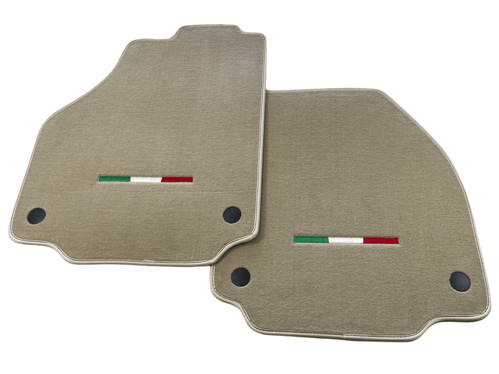 Floor Mats For Ferrari 488 2015-2022 Beige Scuderia Brand Italian Edition - Scuderia