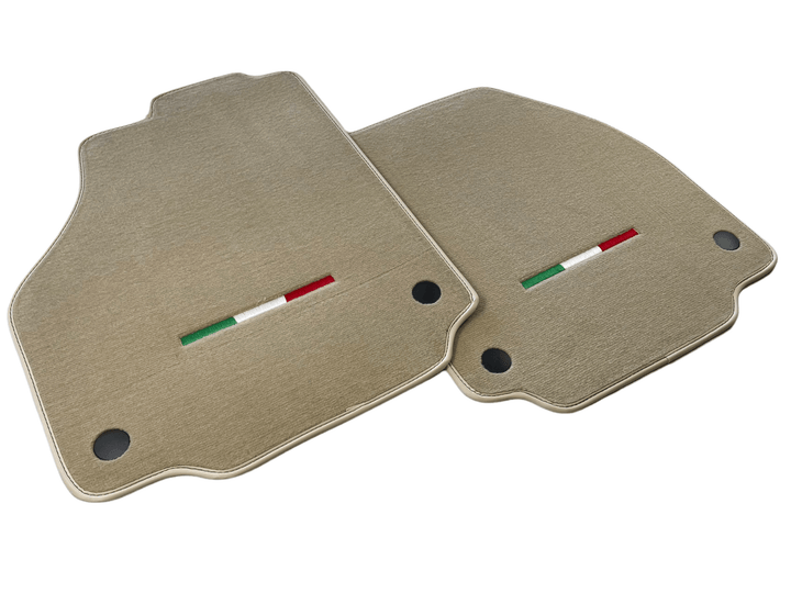 Floor Mats For Ferrari 488 2015-2022 Beige Scuderia Brand Italian Edition - Scuderia