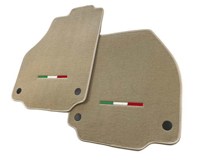 Floor Mats For Ferrari 488 2015-2022 Beige Scuderia Brand Italian Edition - Scuderia