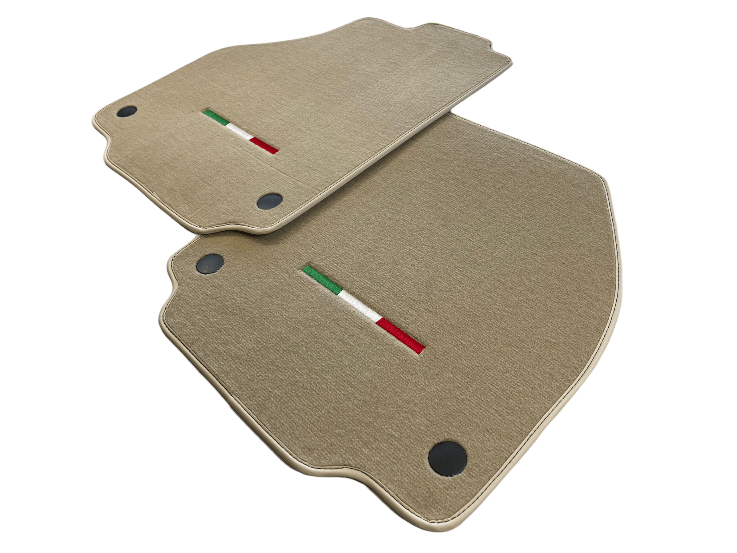 Floor Mats For Ferrari 488 2015-2022 Beige Scuderia Brand Italian Edition - Scuderia