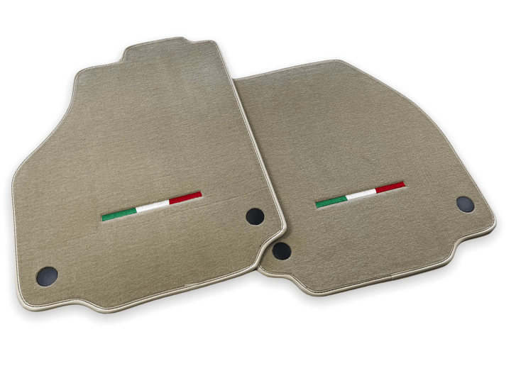 Floor Mats For Ferrari 488 2015-2022 Beige Scuderia Brand Italian Edition - Scuderia