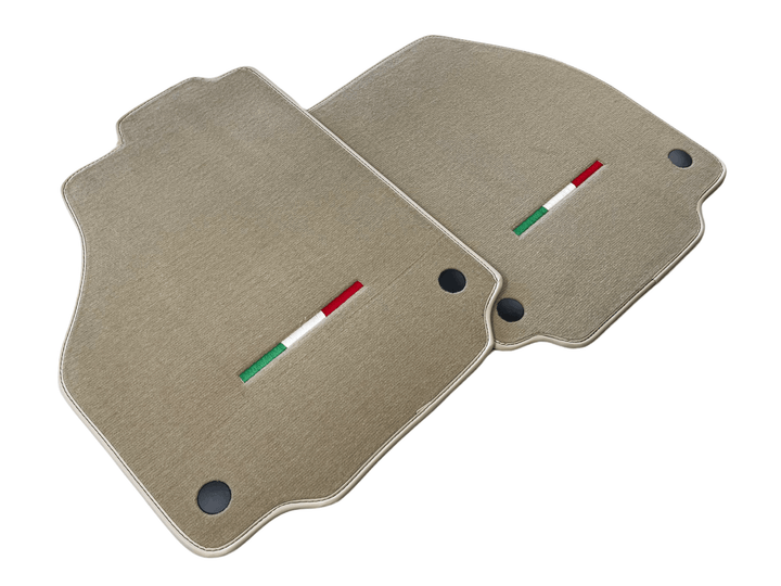 Floor Mats For Ferrari 488 2015-2022 Beige Scuderia Brand Italian Edition - Scuderia