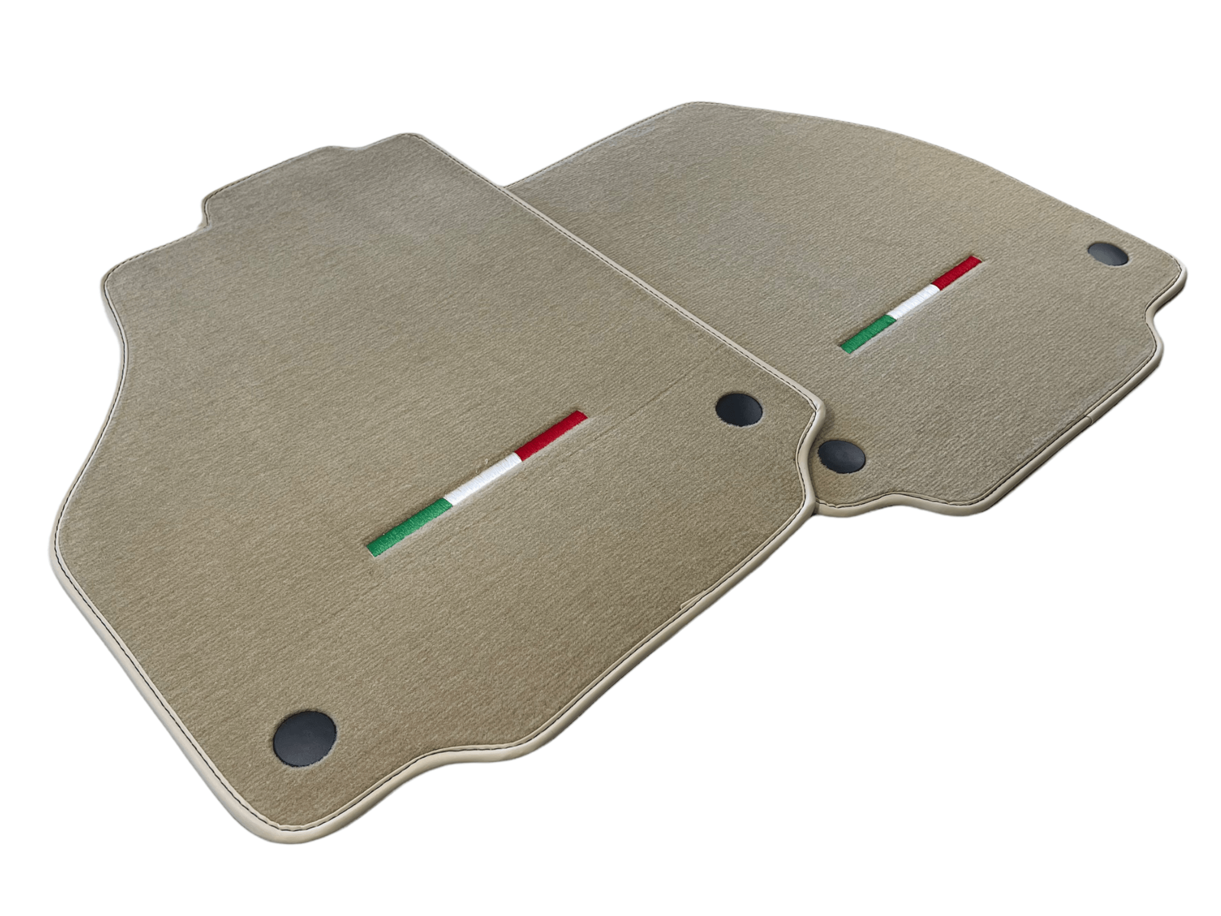 Floor Mats For Ferrari 488 2015-2022 Beige Scuderia Brand Italian Edition - Scuderia