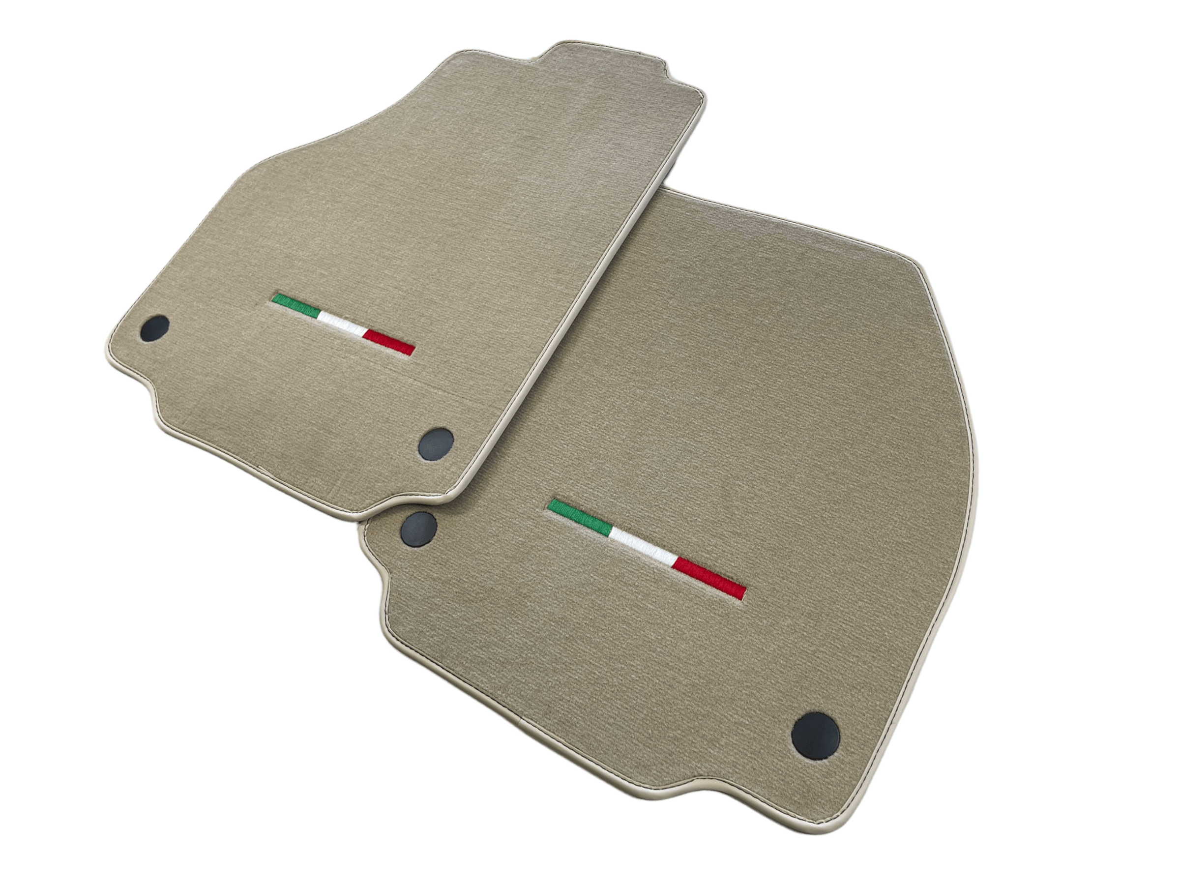 Floor Mats For Ferrari 488 2015-2022 Beige Scuderia Brand Italian Edition - Scuderia