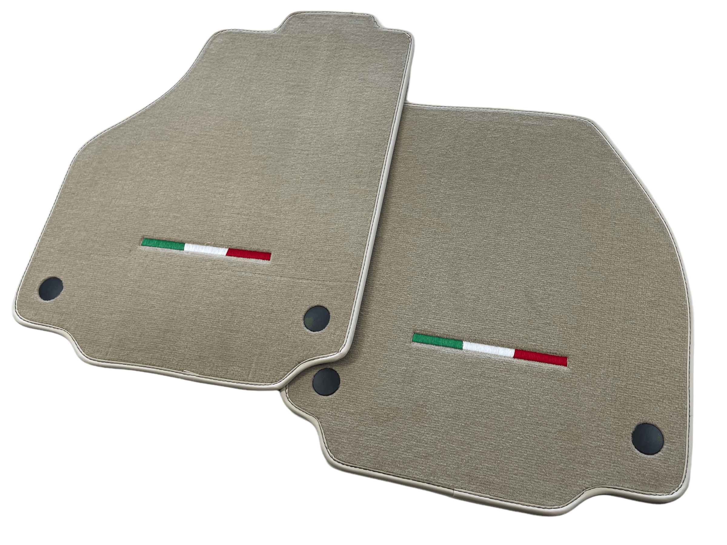 Floor Mats For Ferrari 488 2015-2022 Beige Scuderia Brand Italian Edition - Scuderia