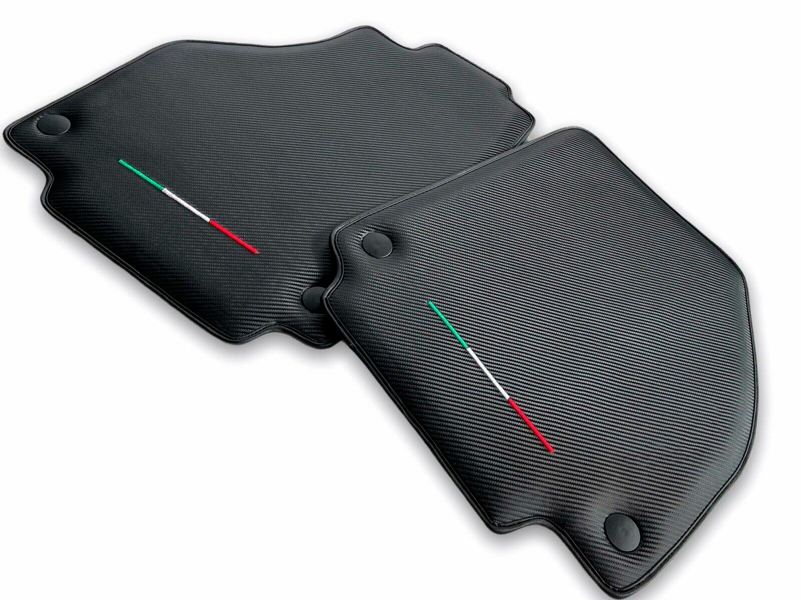 Car Mats For Ferrari 488 Spider 2015-2022 Carbon Fiber Scuderia Brand Italian Edition