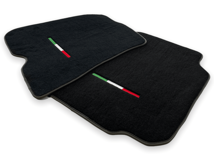 Floor Mats For Ferrari 812 Superfast Black Tailored Carpets With Italian Emblem - Scuderia