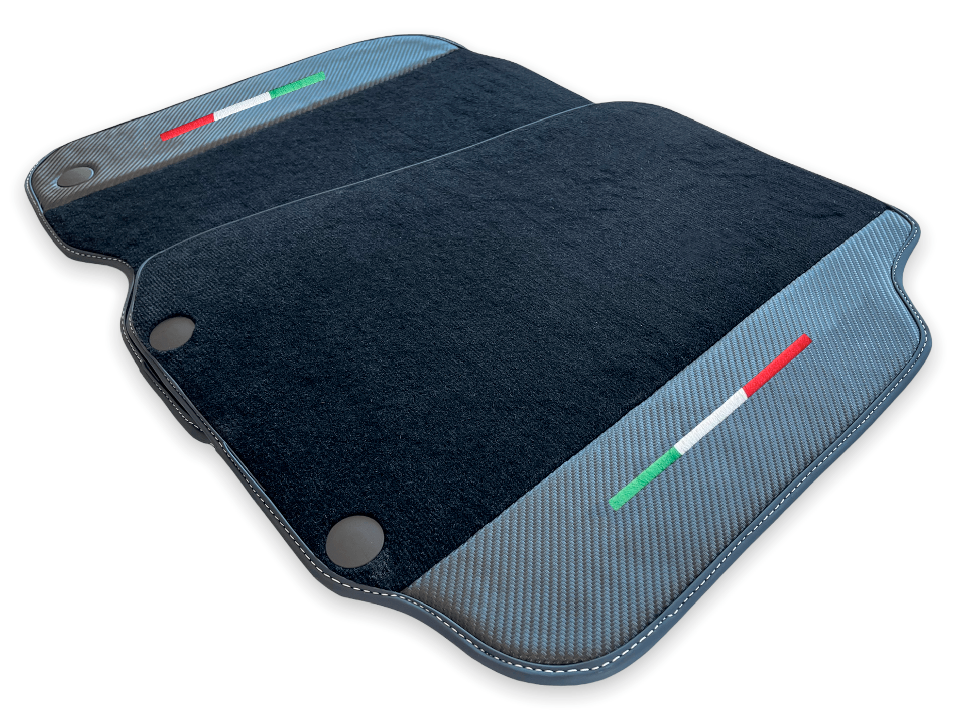 Car Mats For Ferrari 812 Superfast Carbon Fiber And Black Carpet