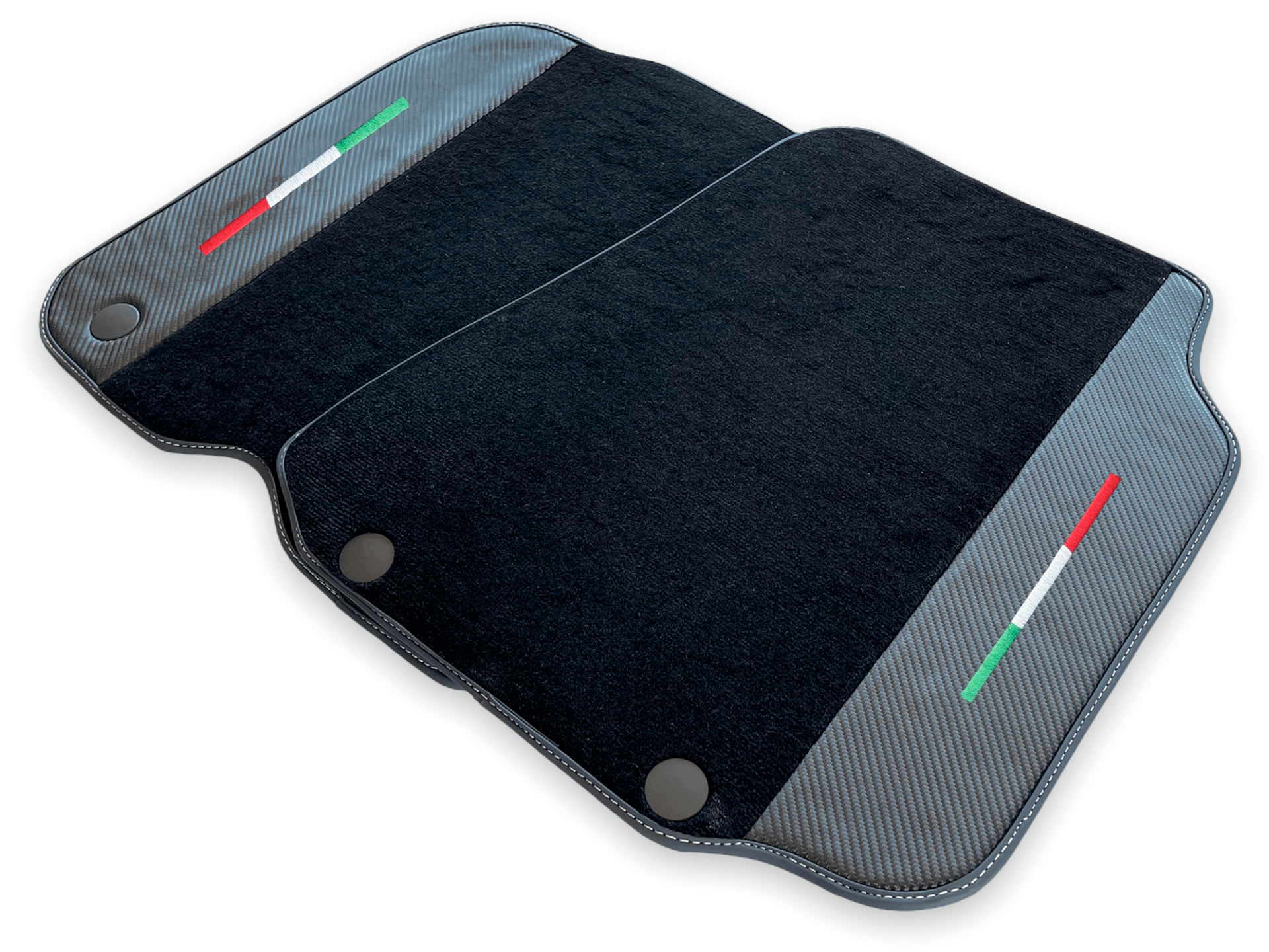 Car Mats For Ferrari 812 Superfast Carbon Fiber And Black Carpet