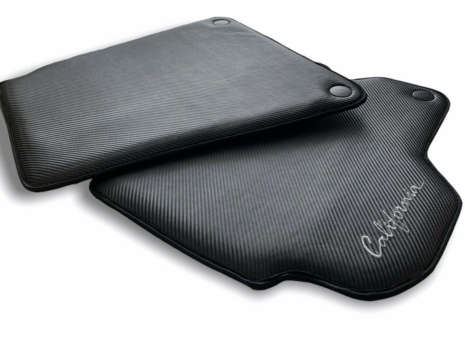 Floor Mats For Ferrari California Convertible 2008-2014 Carbon Fiber Leather - Scuderia
