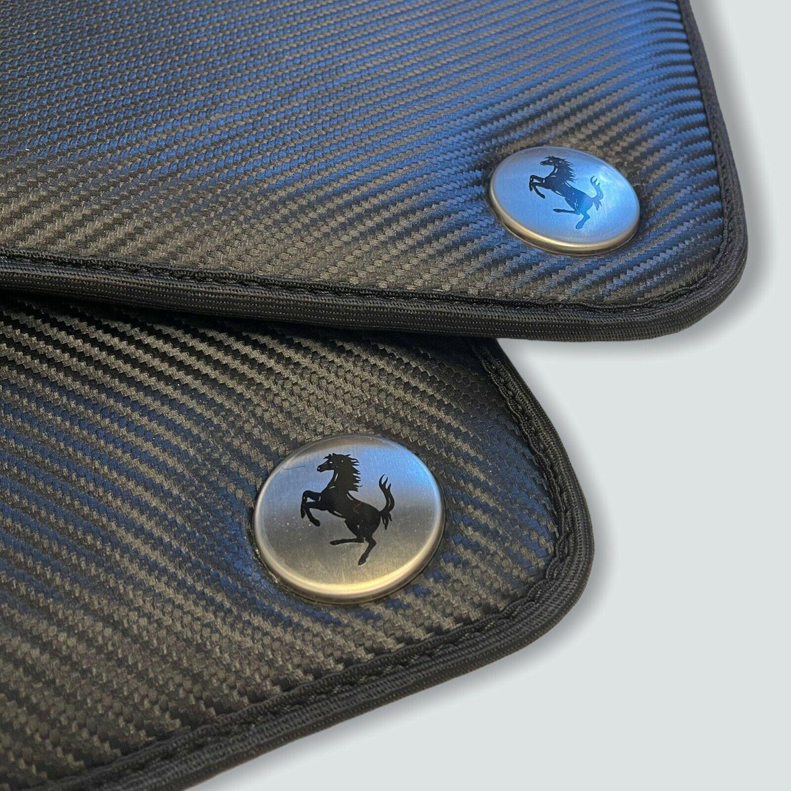 Floor Mats For Ferrari California Convertible 2008-2014 Carbon Fiber Leather - Scuderia