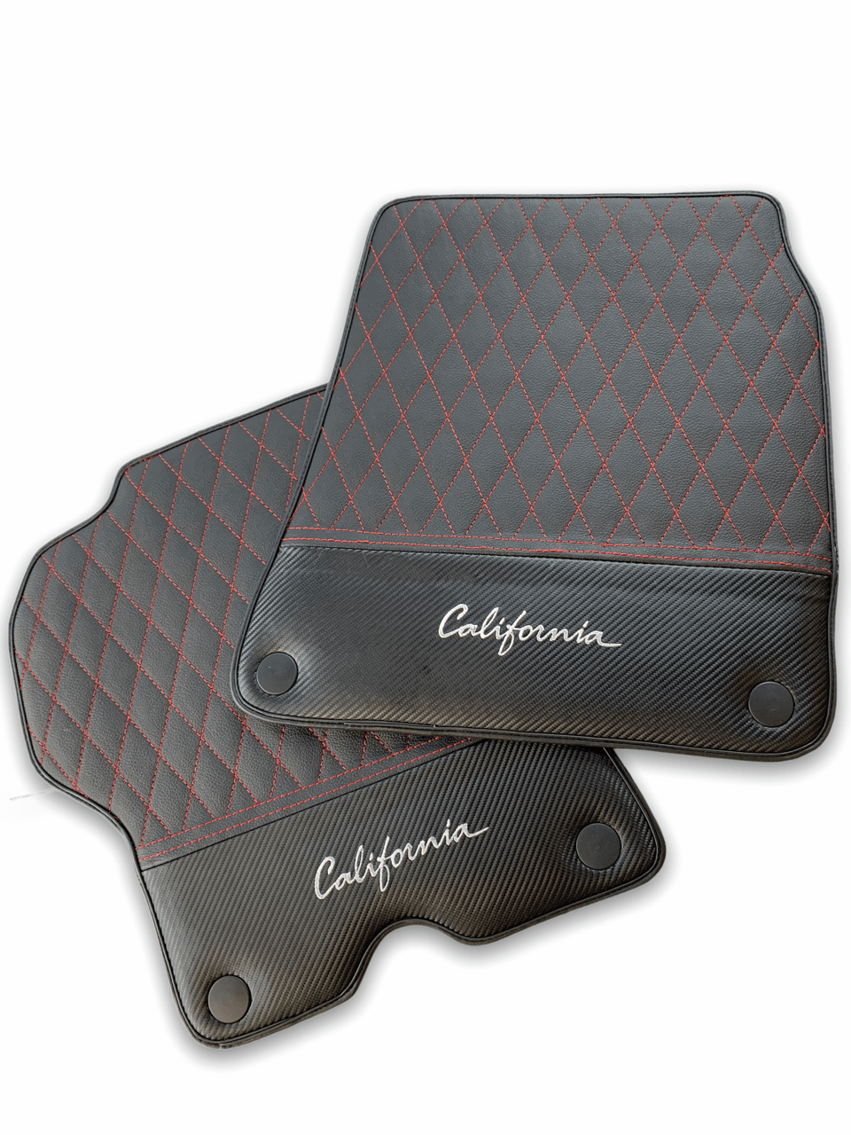 Floor Mats For Ferrari California Convertible 2008-2014 Leather Carbon Edition - Scuderia