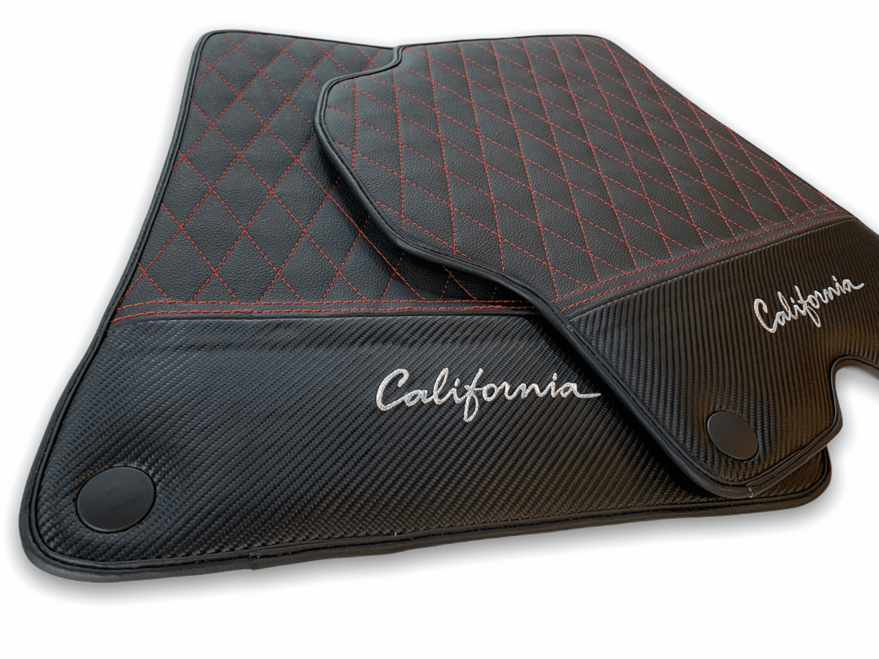 Floor Mats For Ferrari California Convertible 2008-2014 Leather Carbon Edition - Scuderia
