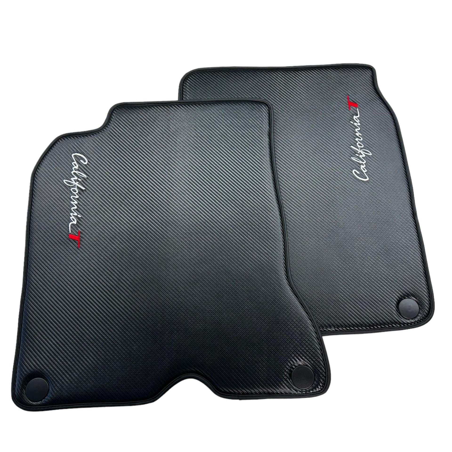 Floor Mats For Ferrari California T Convertible 2008-2014 Carbon Fiber Leather - Scuderia
