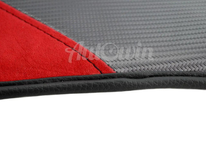 Floor Mats For Ferrari F430 2004-2009 Carbon & Alcantara Leather F430 Emblem - Scuderia