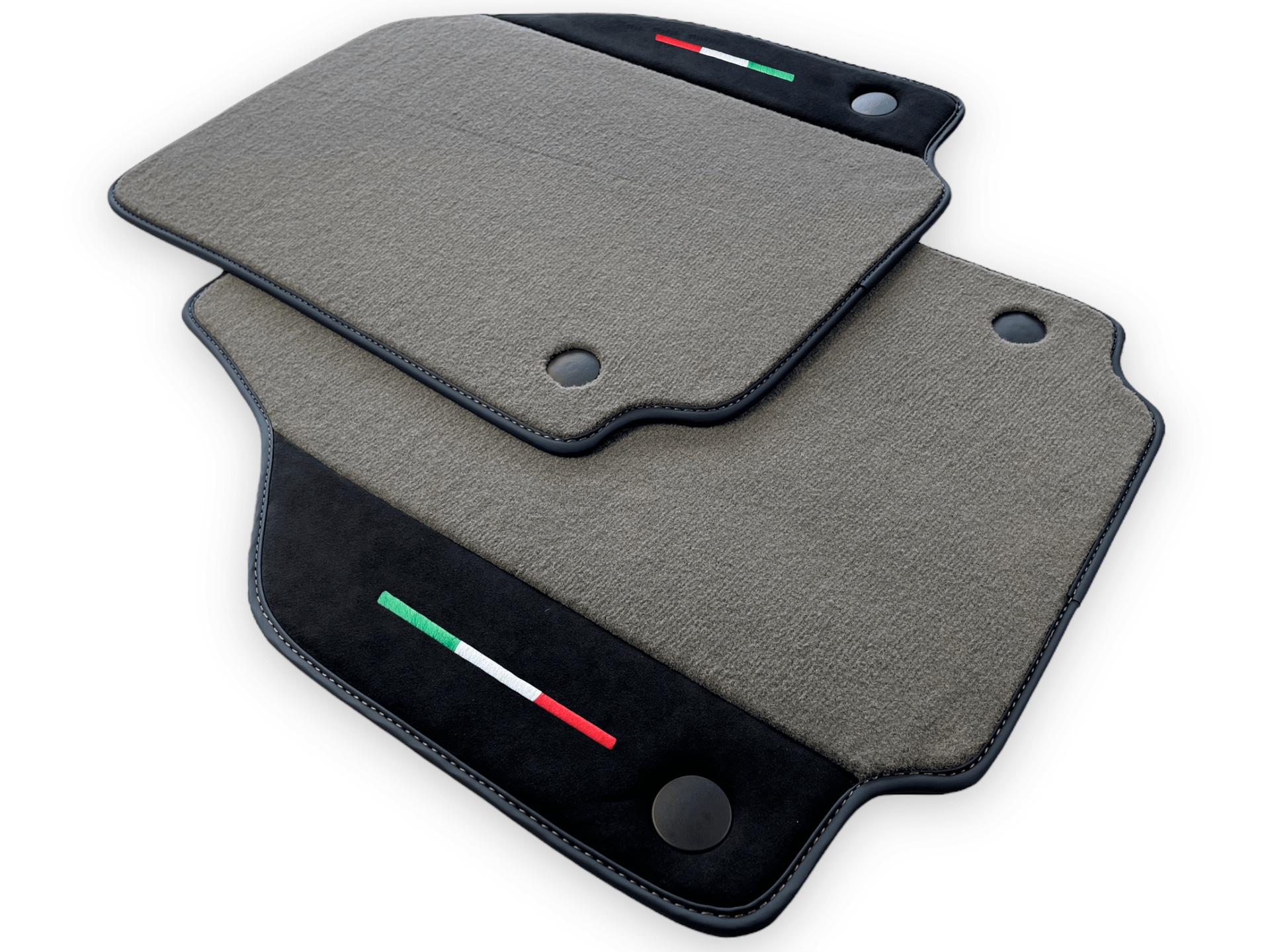 Gray Car Mats For Ferrari 488 GTB 2015-2022 Carpets With Alcantara Leather