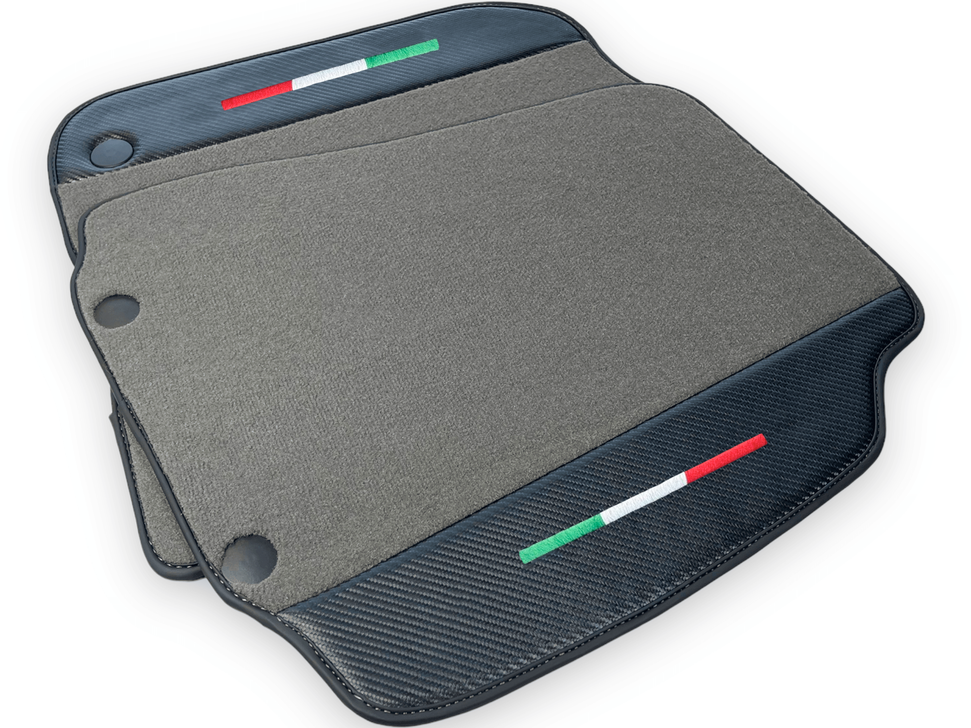 Gray Car Mats For Ferrari 812 Superfast With Carbon Fiber Leather