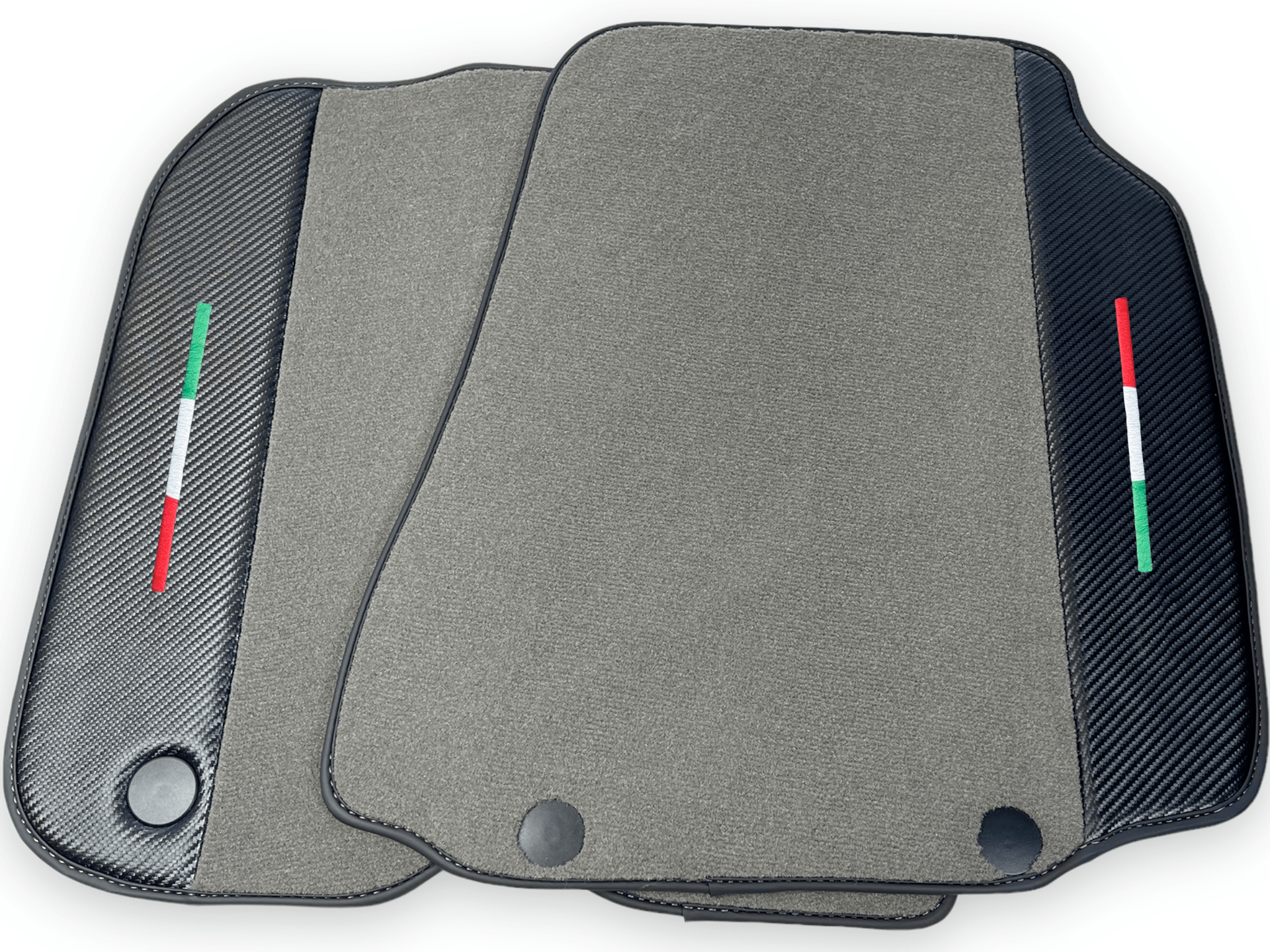 Gray Car Mats For Ferrari 812 Superfast With Carbon Fiber Leather