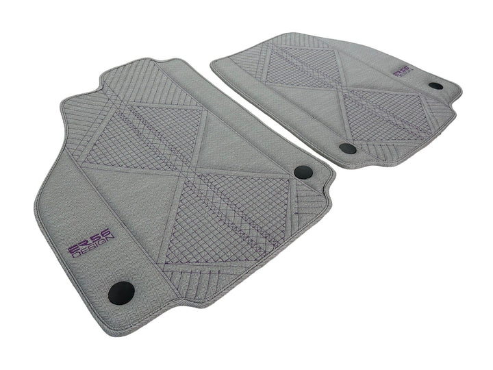 Gray Leather Floor Mats For Ferrari 488 Pista Spider (2019-2021) ER56 Design