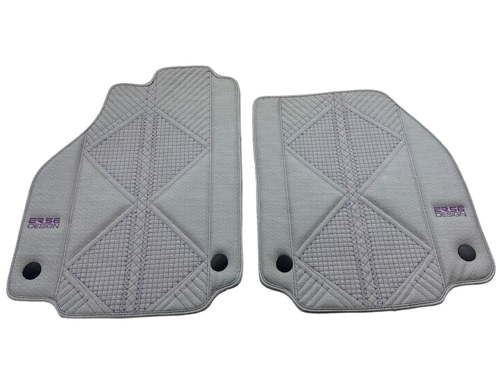 Gray Leather Floor Mats For Ferrari 488 Pista Spider (2019-2021) ER56 Design