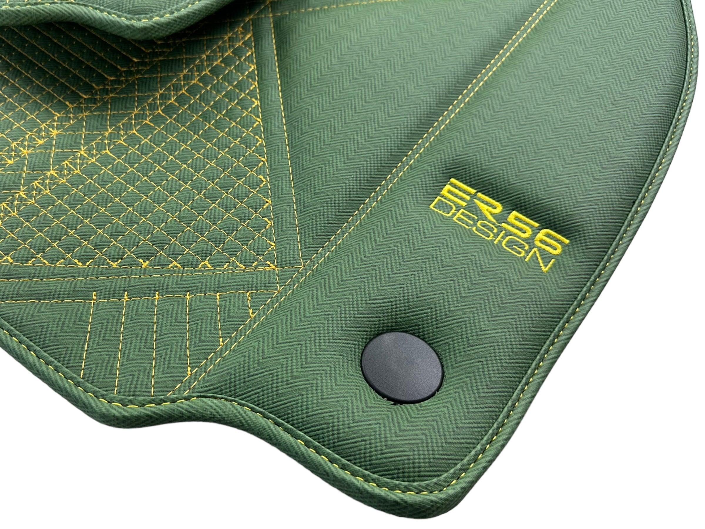 Green Leather Floor Mats For Ferrari 488 Pista Spider (2019-2021) ER56 Design