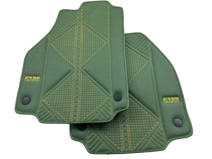 Green Leather Floor Mats For Ferrari 488 Pista Spider (2019-2021) ER56 Design