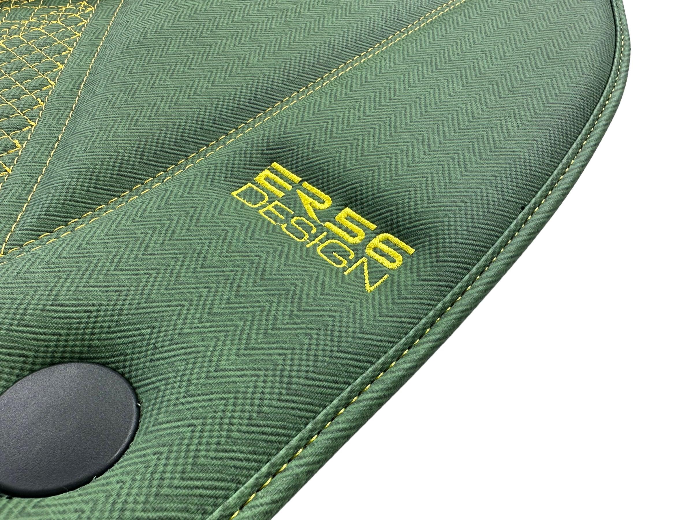 Green Leather Floor Mats For Ferrari 488 Pista Spider (2019-2021) ER56 Design