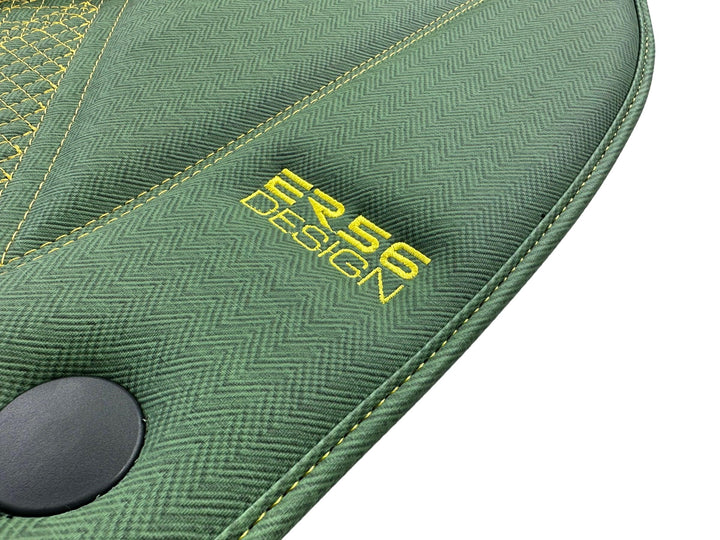 Green Leather Floor Mats For Ferrari 488 Pista Spider (2019-2021) ER56 Design