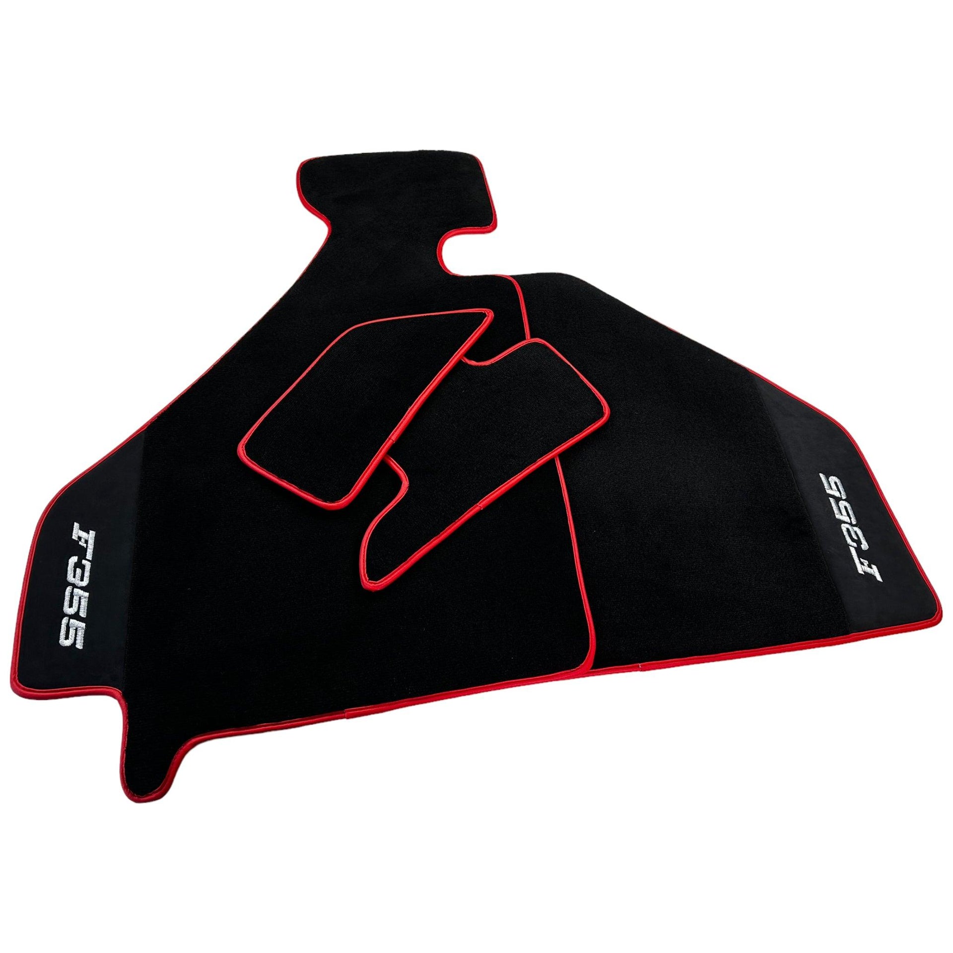 Black Floor Mats For Ferrari F355 1994-1999 With Alcantara Leather - Scuderia
