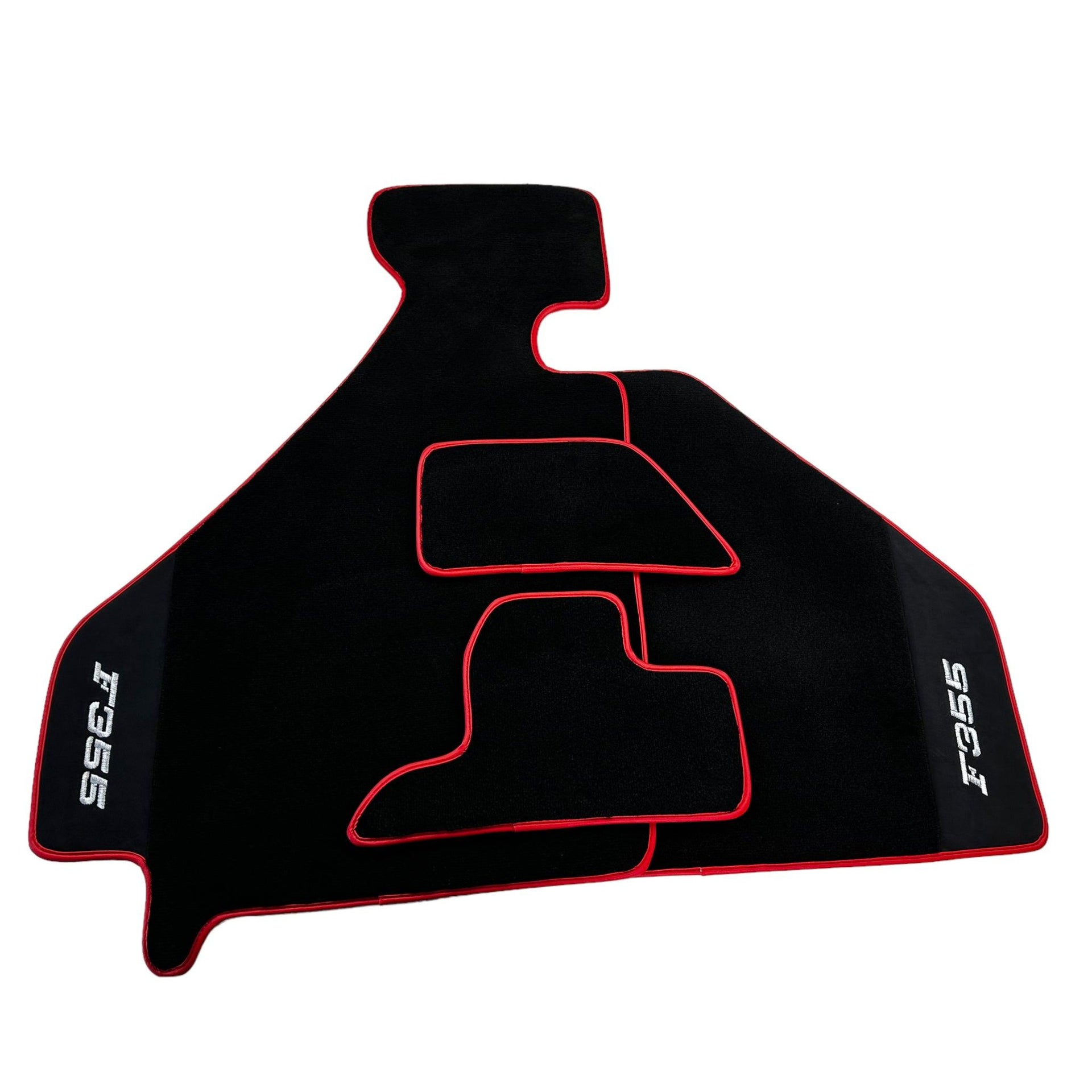 Black Floor Mats For Ferrari F355 1994-1999 With Alcantara Leather - Scuderia