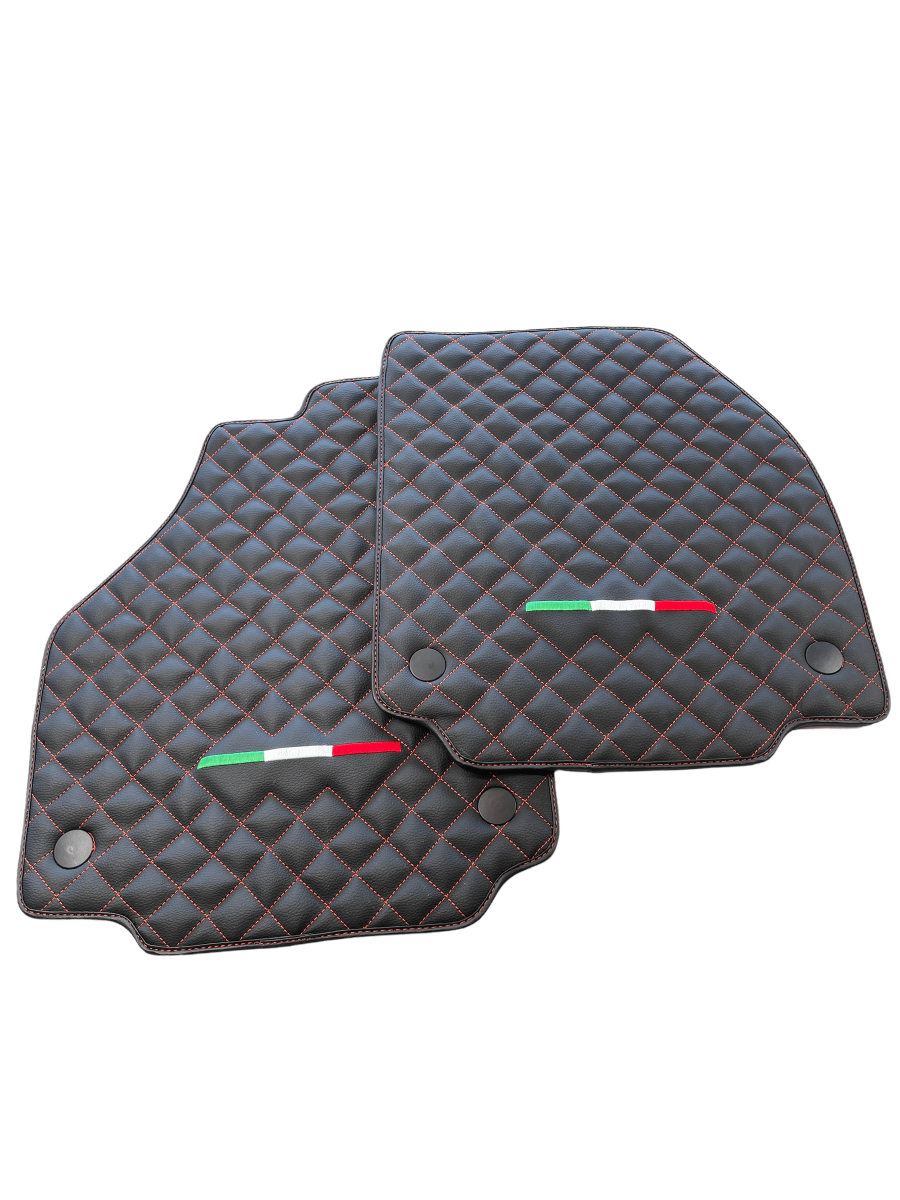 Leather Floor Mats For Ferrari 458 Spider 2012-2015 Black - Scuderia