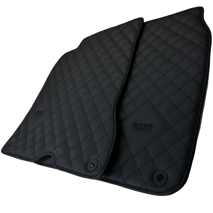 Leather Floor Mats for Ferrari California T (2008-2014) Black Sewing ER56 Design