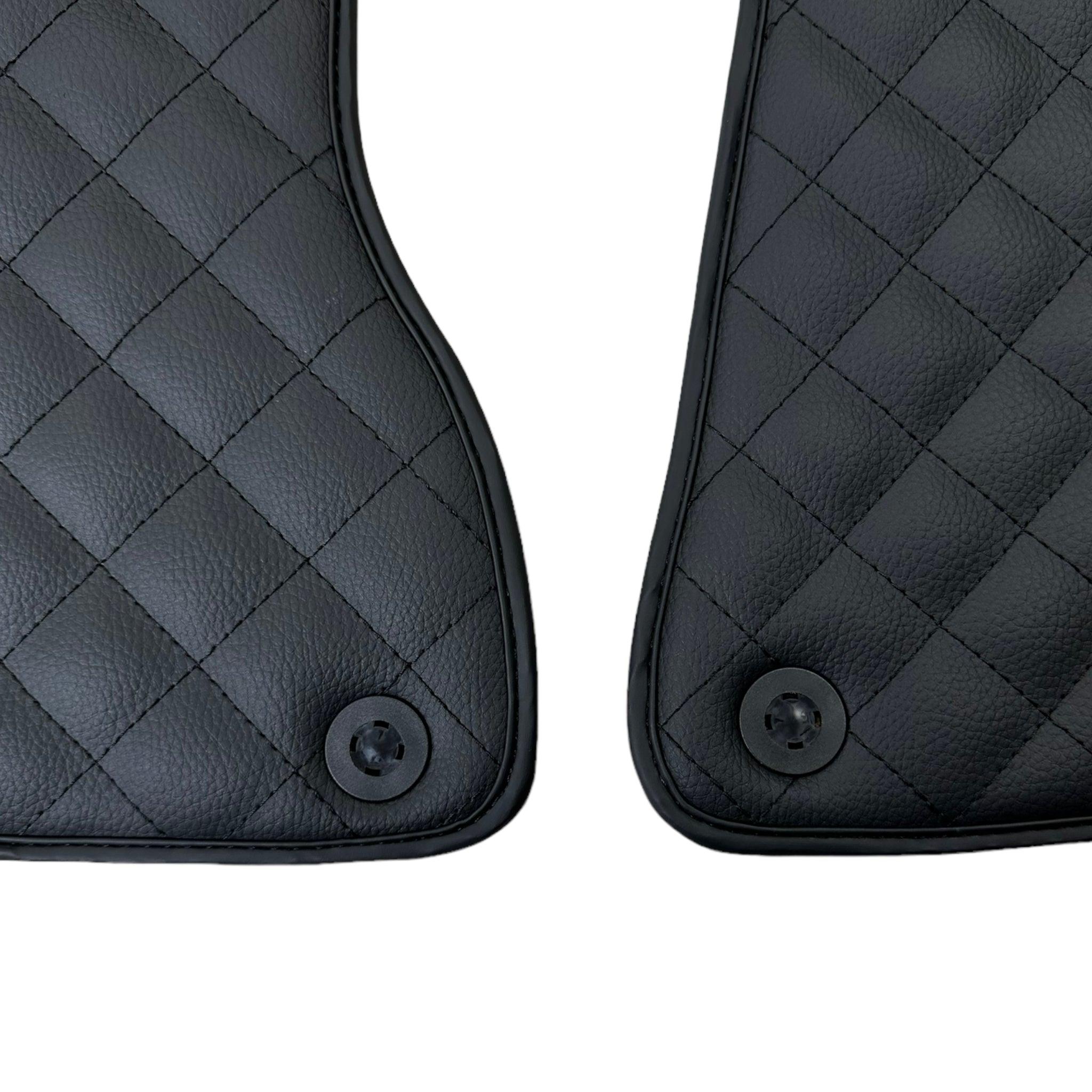 Leather Floor Mats for Ferrari California T (2008-2014) Black Sewing ER56 Design