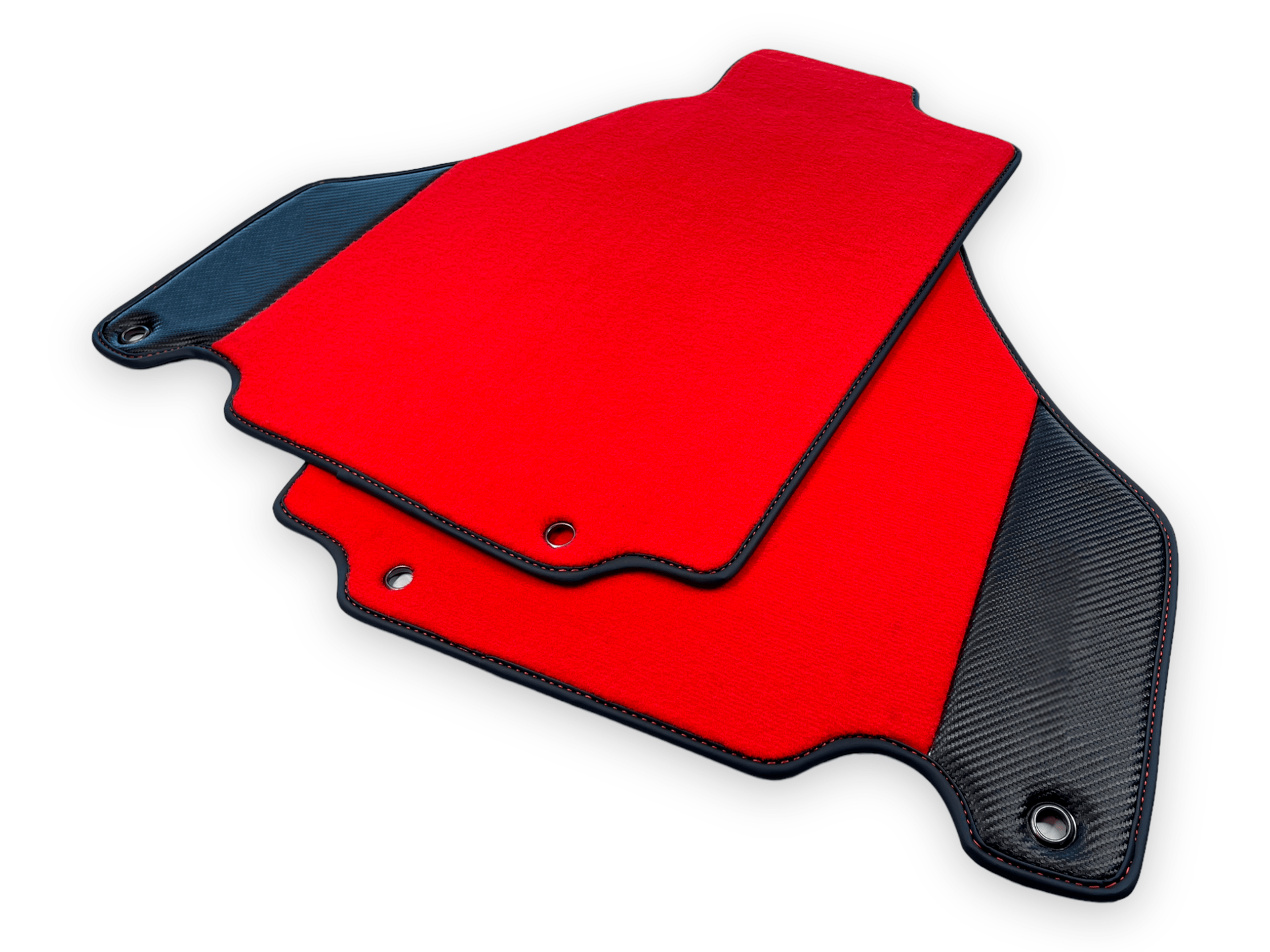 Red Car Mats For Ferrari 360 Modena 1999-2005 With Carbon Fiber Leather