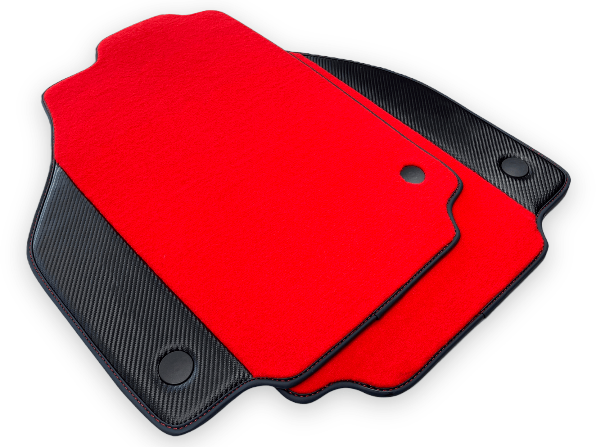 Red Car Mats For Ferrari 488 Spider 2015-2022 Carbon Fiber