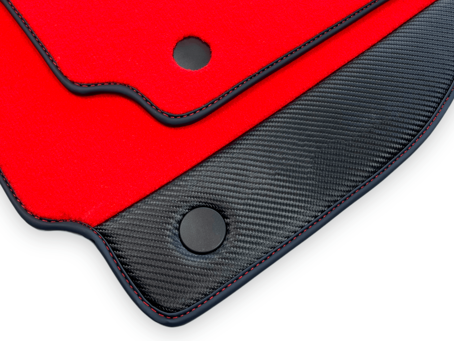 Red Car Mats For Ferrari 488 Spider 2015-2022 Carbon Fiber