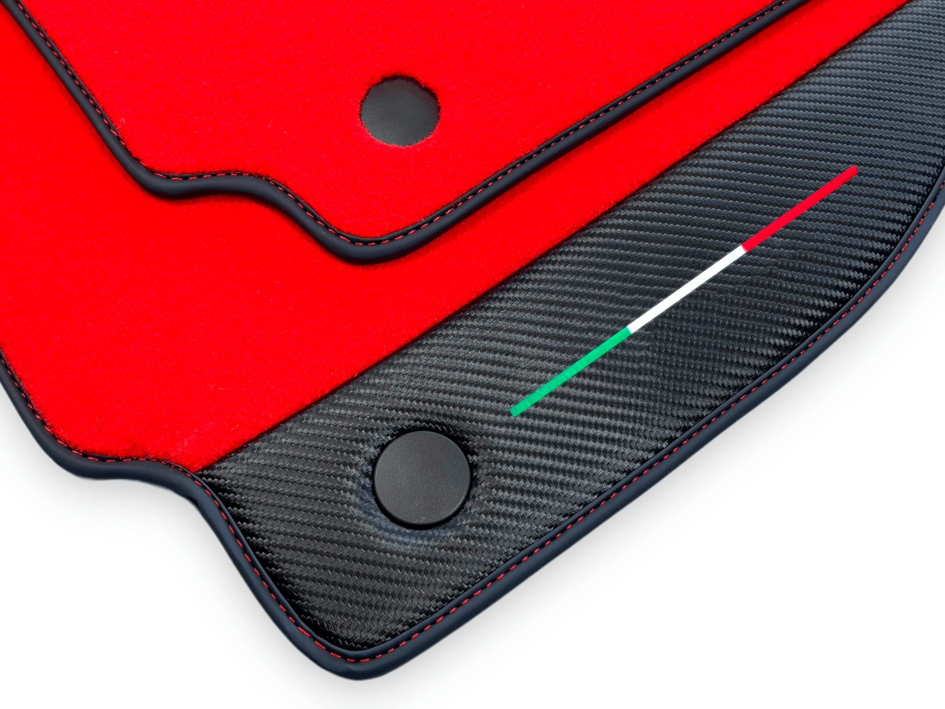 Red Car Mats For Ferrari 488 Spider 2015-2022 Carbon Fiber