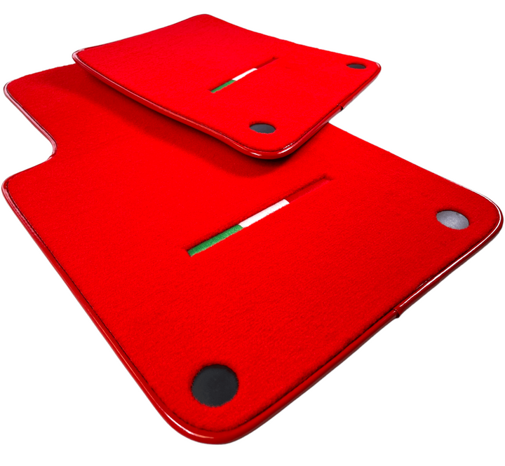 Red Floor Mats For Ferrari 599 Coupe 2006-2012 Italian Edition - Scuderia